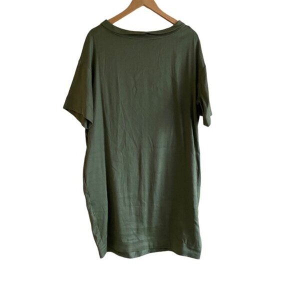 Blukey Tunic Dress Woman Large Green Linen Blend Pocket Oversized Coastal Resort - Picture 1 of 14
